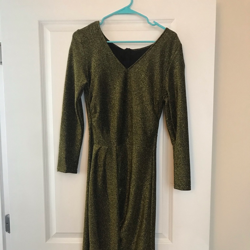 Green/Gold Long Sleeve Dress